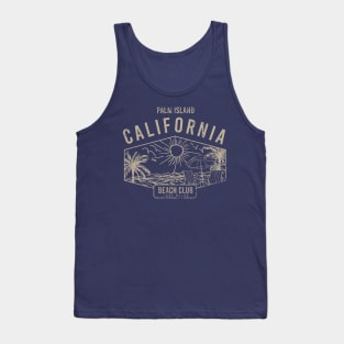 California palm island  summer beach scene hand drawn Tank Top